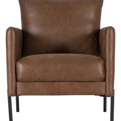 Kingsley fåtölj - Brunt ecoläder