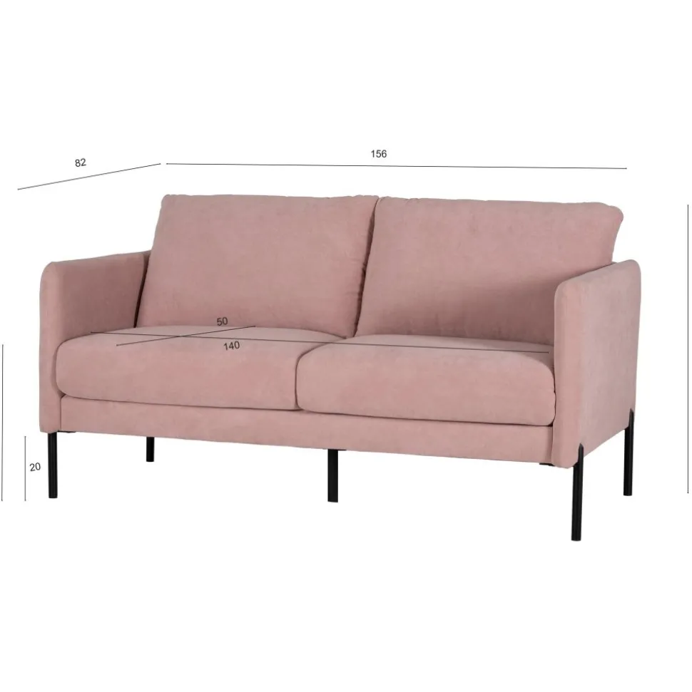 Kingsley 2,5-sits soffa i rosa sammet + Fläckborttagare för möbler