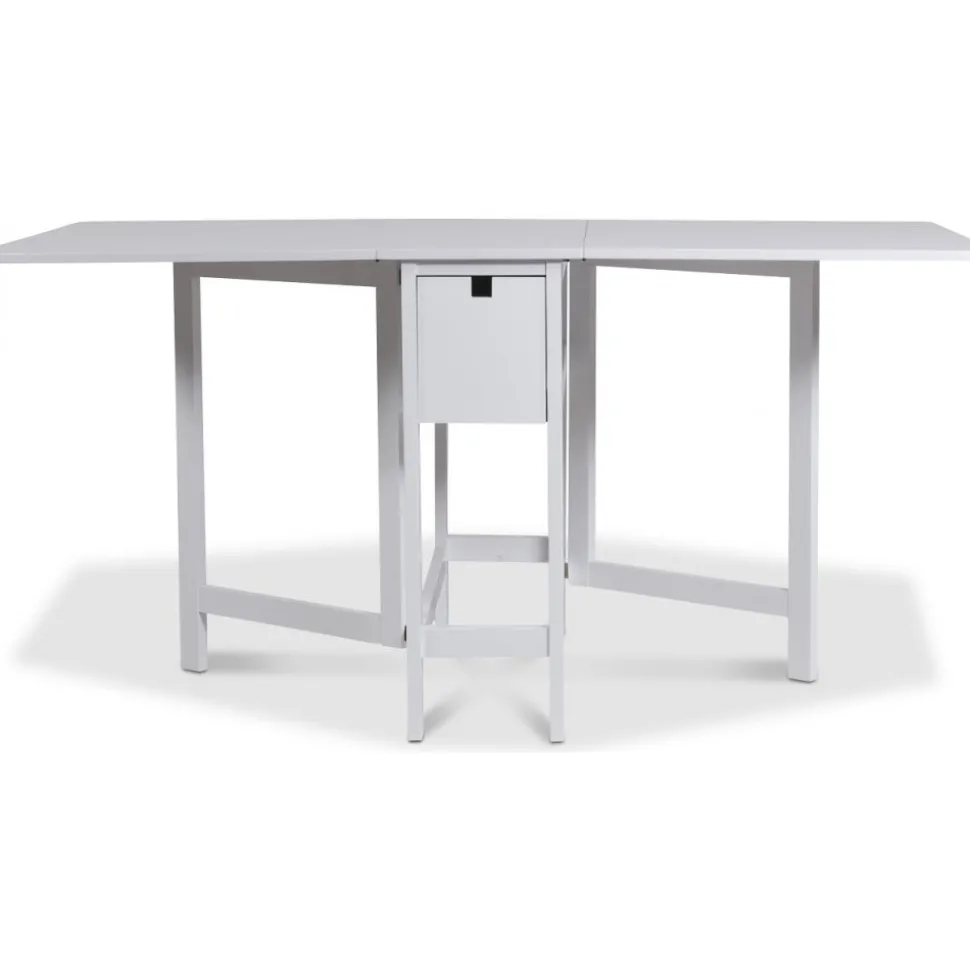 Klaffbord vitt med låda 150/90/30 x 80 cm - Sandhamn + Textilrengöring för möbler