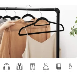 Klädgalge, sammet, 45 cm, 50-pack - Svart