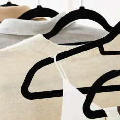 Klädgalge, sammet, 45 cm, 50-pack - Svart