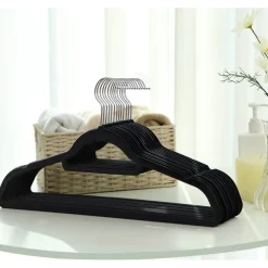 Klädgalge, sammet, 45 cm, 50-pack - Svart