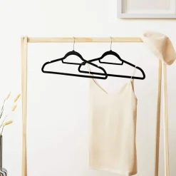 Klädgalge, sammet, 45 cm, 50-pack - Svart