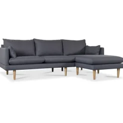 Kleo soffa med divan - Mörkgrå