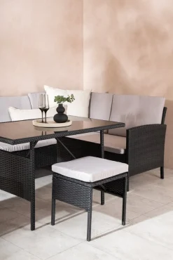 Knock hörnsoffgrupp - Svart/grå