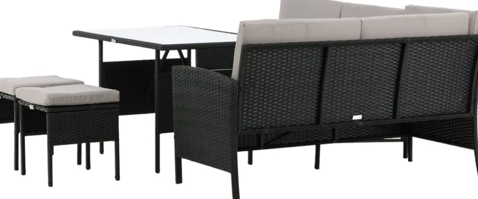 Knock hörnsoffgrupp - Svart/grå