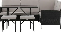 Knock hörnsoffgrupp - Svart/grå + Rengöringsmedel för utemöbler