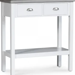 Konsolbord vitt med cement topp - Hugo + Möbeltassar