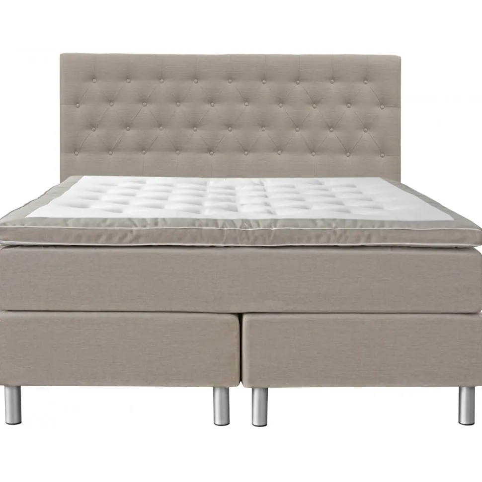 Kontinentalsäng 160x200 cm med sänggavel - Beige - Nova