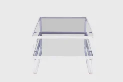 Korsbacken soffbord - Vit/glas