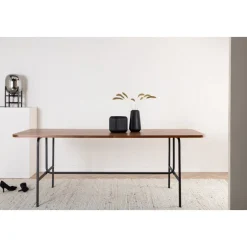 Kotte matbord 200 cm - Svart/valnöt