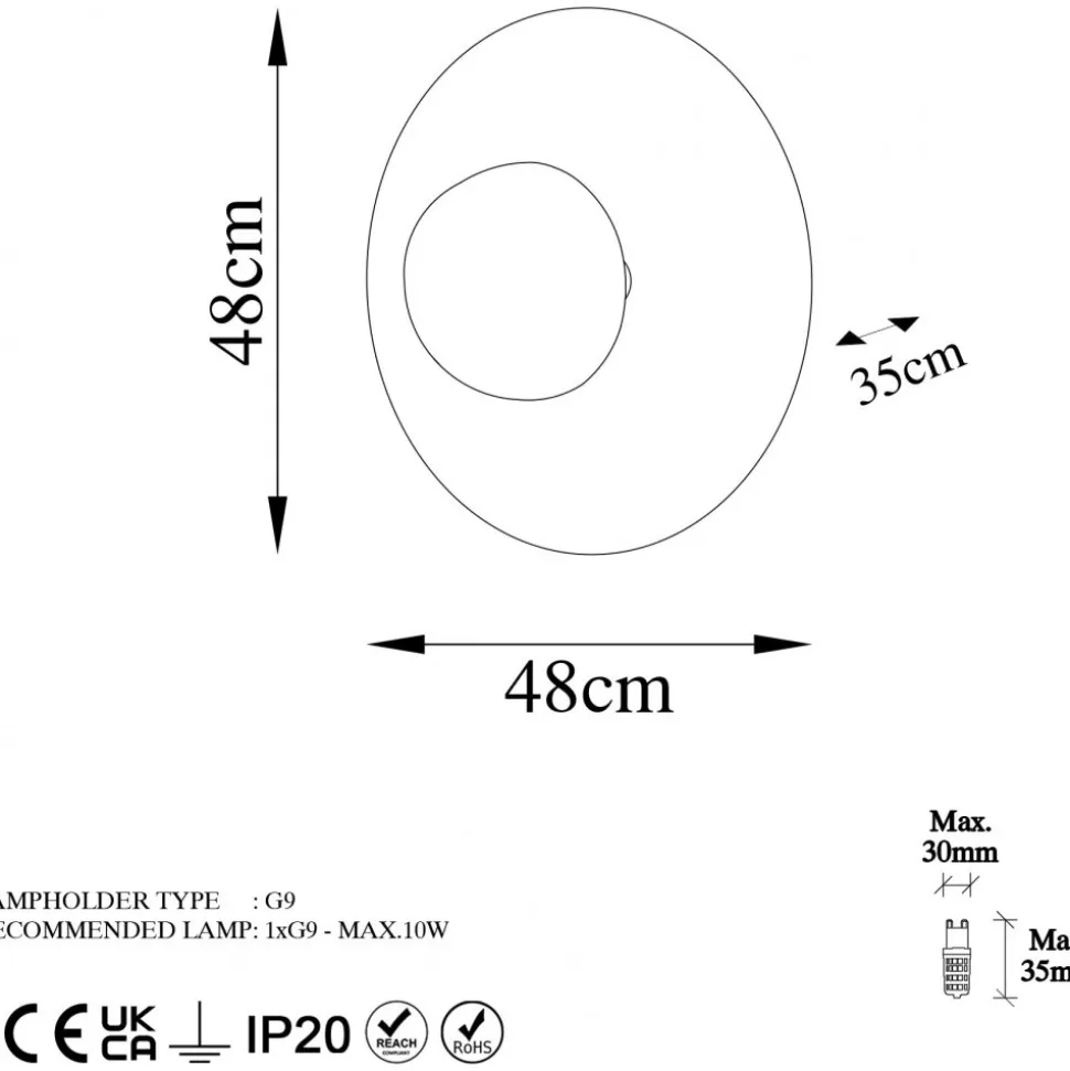 Kurt vägglampa Ø48 cm - Koppar