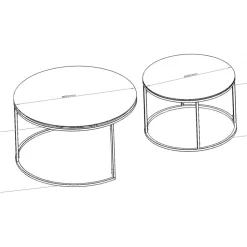 Kyoto satsbord Ø60/80 cm - Svart