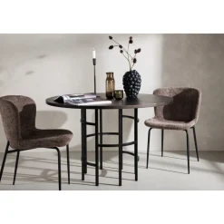 Laholm matbord Ø115 cm - Svart/mocca