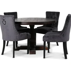 Lamier matgrupp Bord med 4 st Tuva stolar i grå sammet
