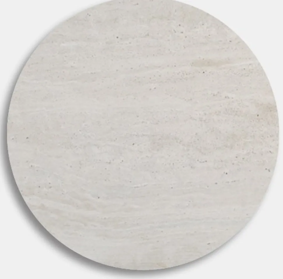 Lampbord Ø50 cm - Travertin sten