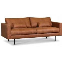 Landö 2,5-sits soffa - Cognac (Ecoläder) + Textilrengöring för möbler