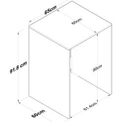Lang tvättmaskinskåp 3 - Valnöt/vit