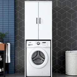 Lang tvättmaskinskåp 110 - Vit