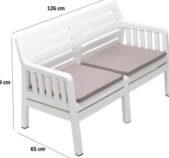 Lara 2-sits soffa - Vit + Rengöringsmedel för utemöbler