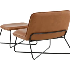 Laxa fåtölj med fotpall - Brun/svart + Textilrengöring för möbler