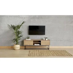 Laxus TV-bänk 140 cm - Valnöt/svart