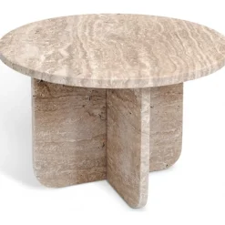 Level lampbord i marmor Ø50 cm - Travertin