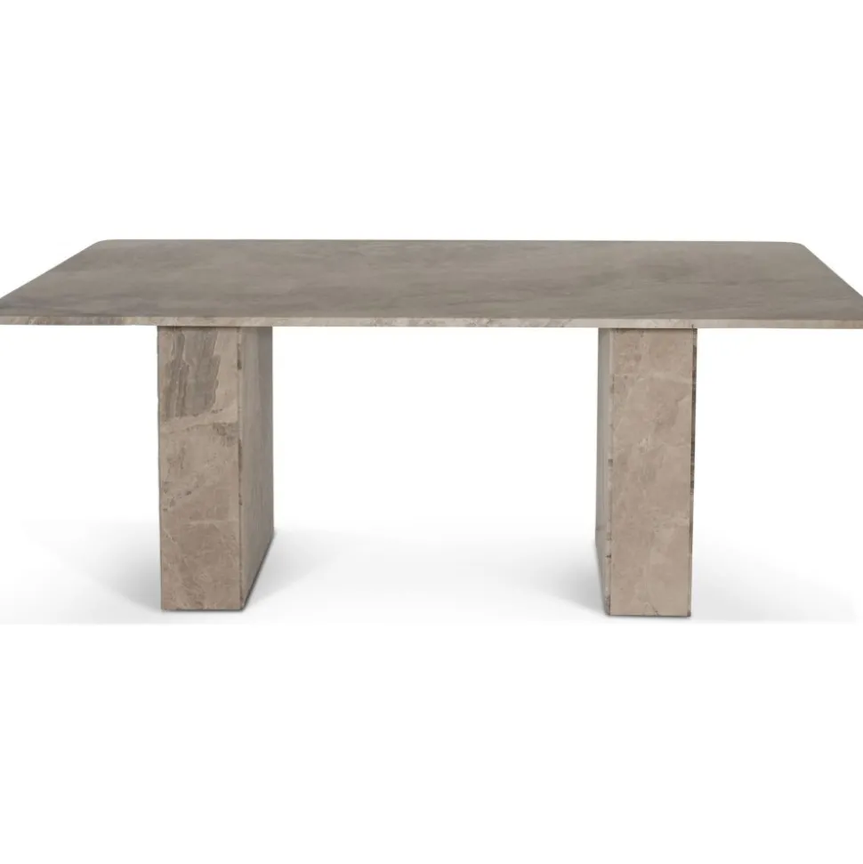 Level matbord gråbeige marmor 200x100 cm