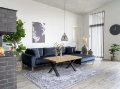 Lido divansoffa höger - Mörkblå sammet