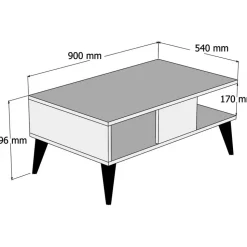Lidya soffbord 90 x 54 cm - Valnöt/marmor