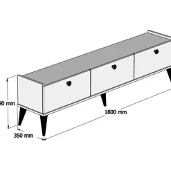 Lidya TV-bänk - Valnöt/marmor