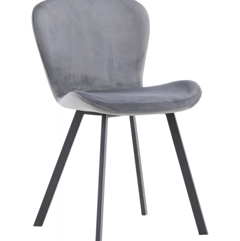 Lilja matstol - Grå sammet/svart