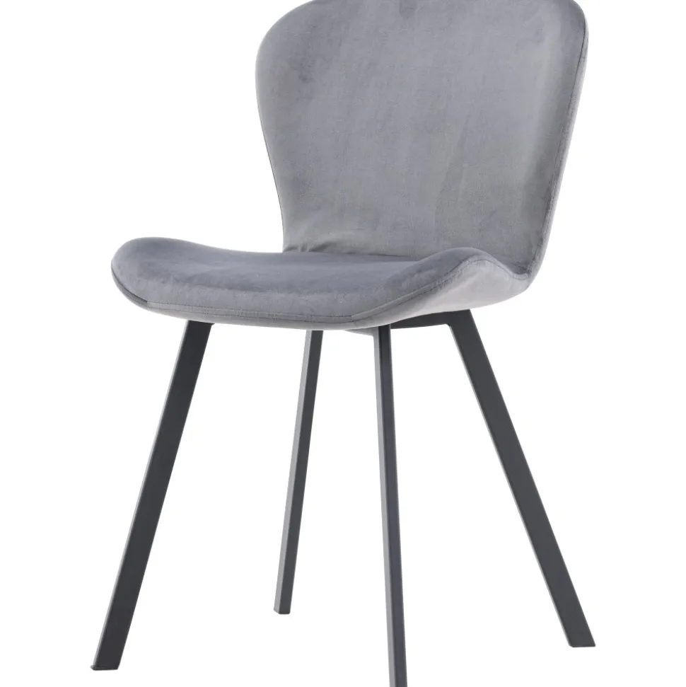 Lilja matstol - Grå sammet/svart