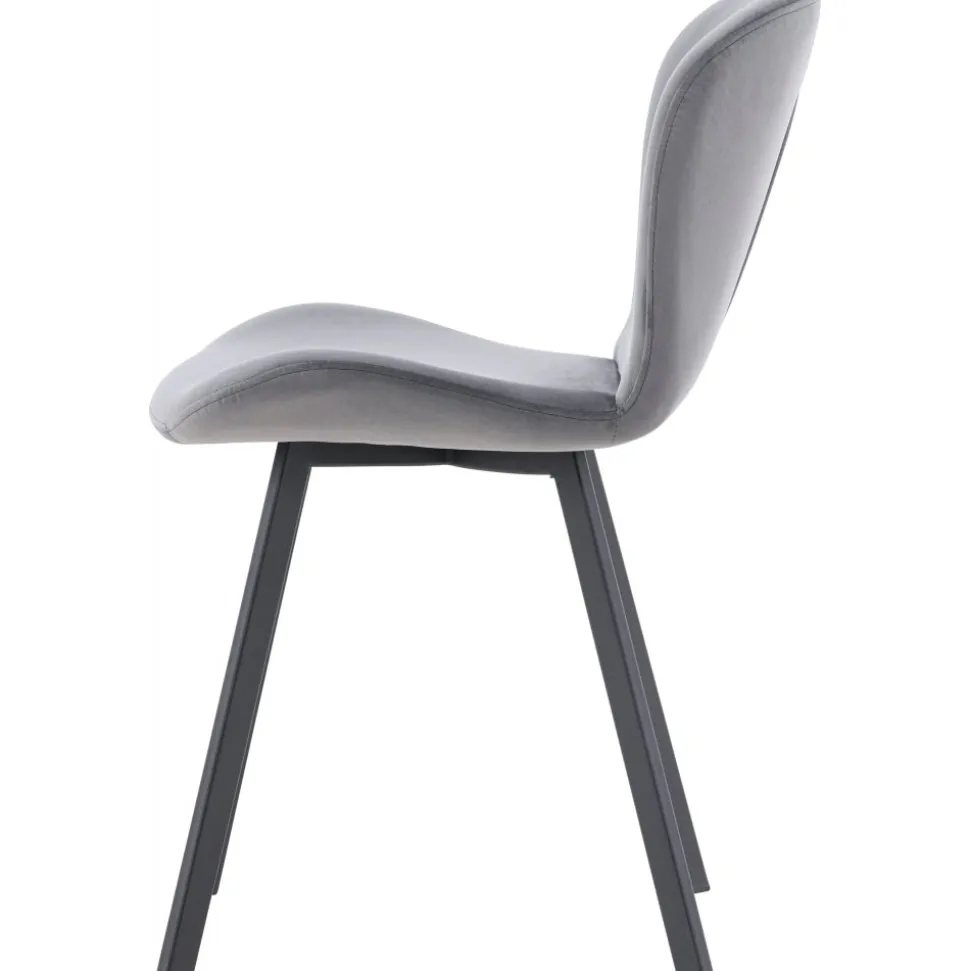 Lilja matstol - Grå sammet/svart