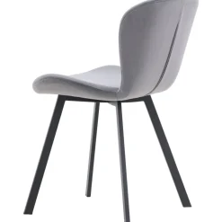 Lilja matstol - Grå sammet/svart