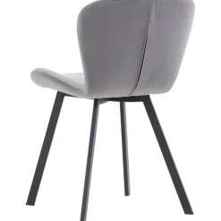 Lilja matstol - Grå sammet/svart