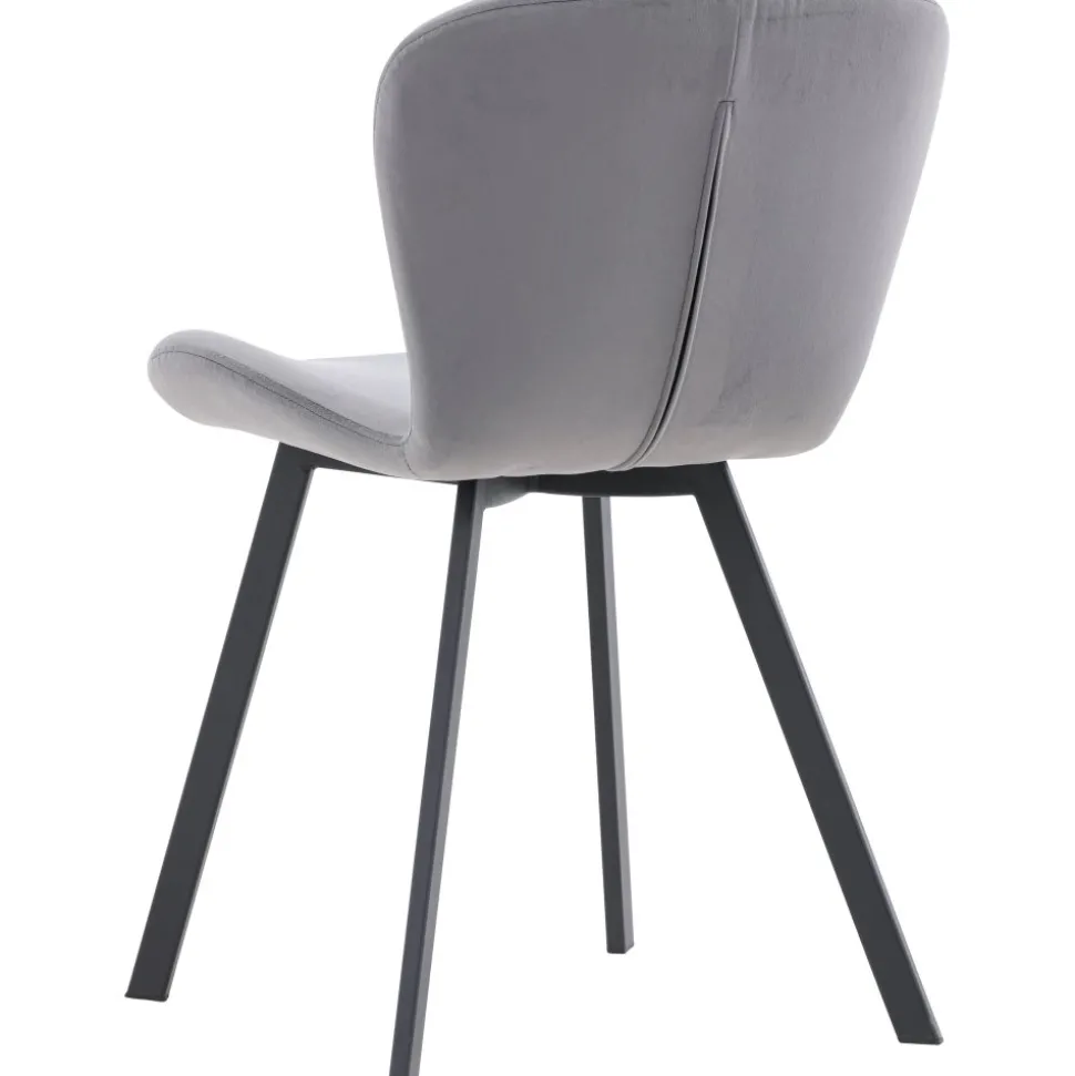 Lilja matstol - Grå sammet/svart