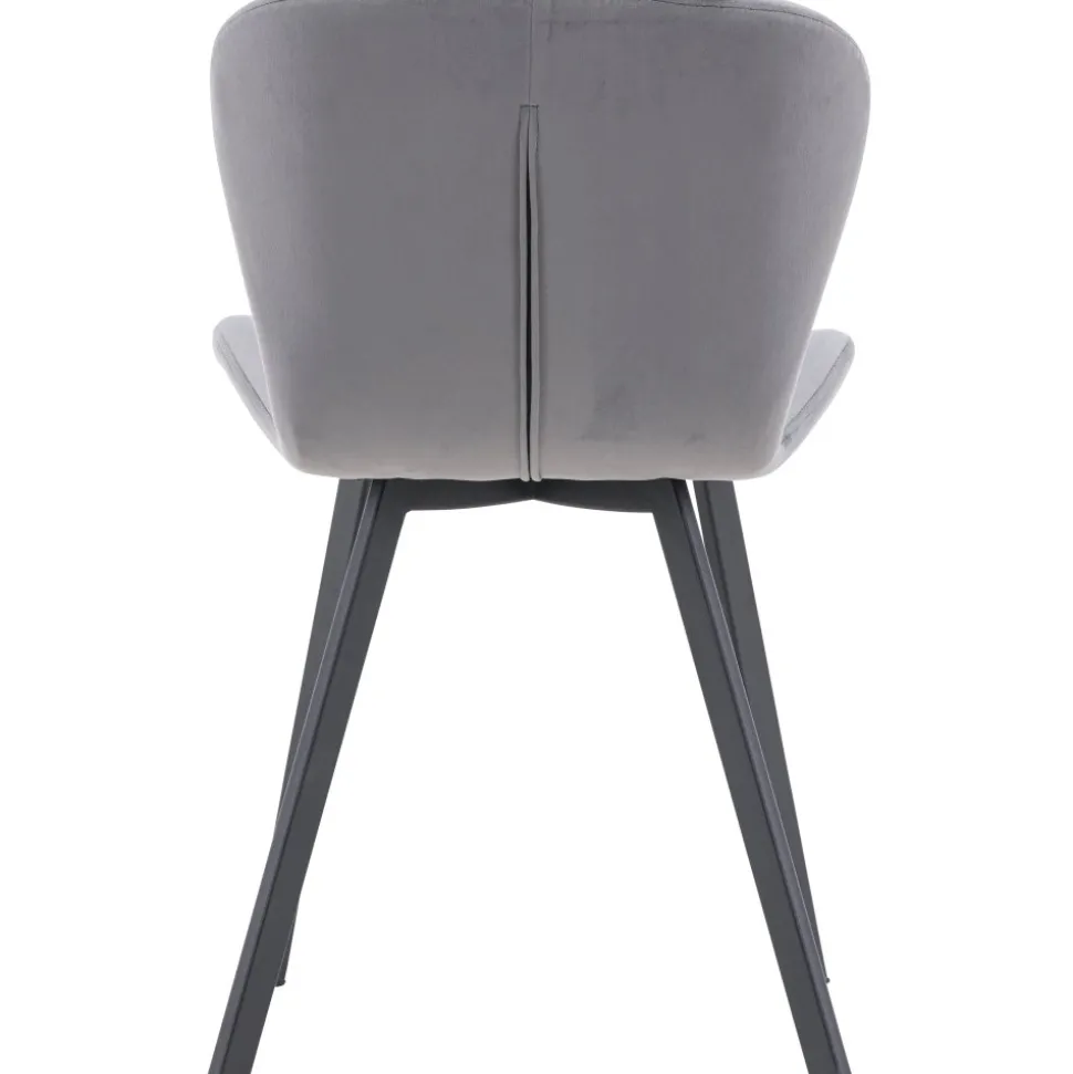 Lilja matstol - Grå sammet/svart