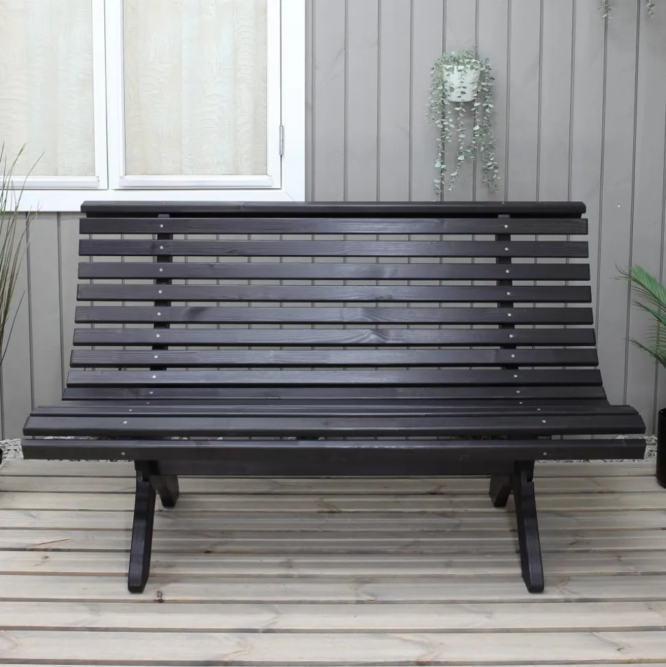 Lillesand sittbänk - Svart + Textilskydd för utemöbler