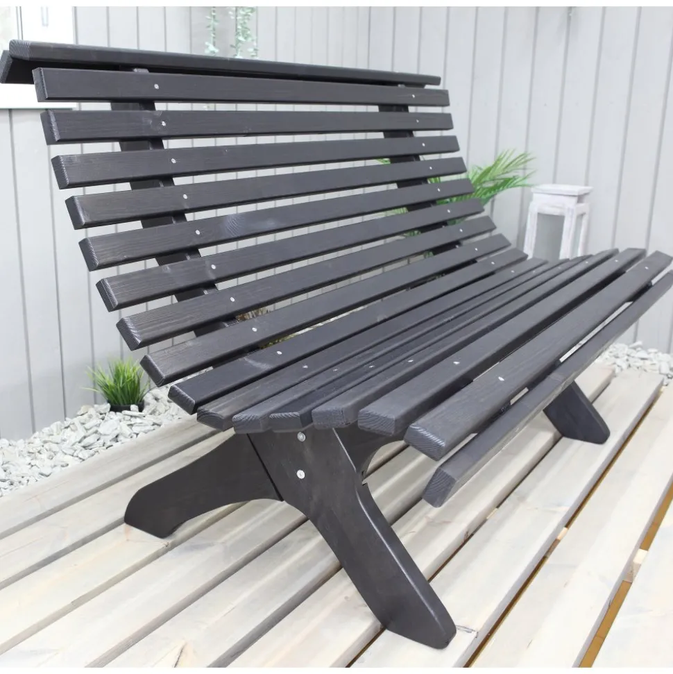 Lillesand sittbänk - Svart + Textilskydd för utemöbler