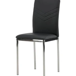 Lily matstol - Svart PU/krom