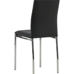 Lily matstol - Svart PU/krom