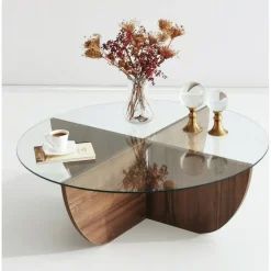 Lily soffbord Ø90 cm - Valnöt