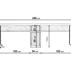 Limbo skrivbord 240x60 cm - Ek