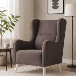 Linsey öronlappsfåtölj - Mörkgrå