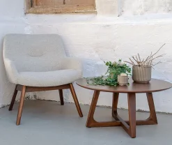 London Fåtölj - Sand/valnöt + Fläckborttagare för möbler