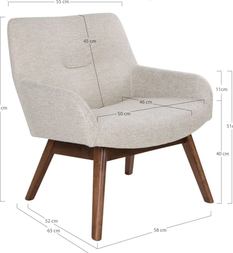 London Fåtölj - Sand/valnöt + Textilrengöring för möbler