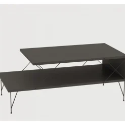 Lone soffbord 100 x 50 cm - Antracit + Möbeltassar