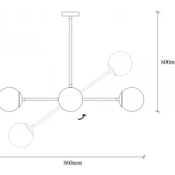 Lorea taklampa 1 - Svart/vit