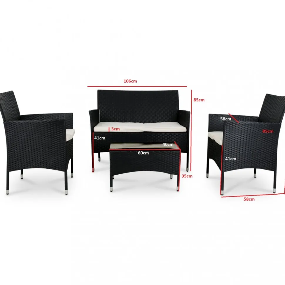 Loungeset Fjällbacka för balkong + Rengöringsmedel för utemöbler